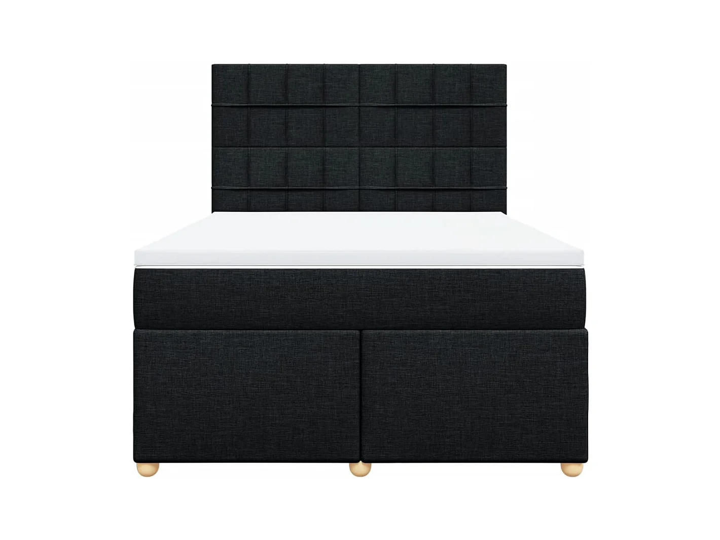 Sommier à lattes de lit avec matelas Noir 140x200 cm Tissu