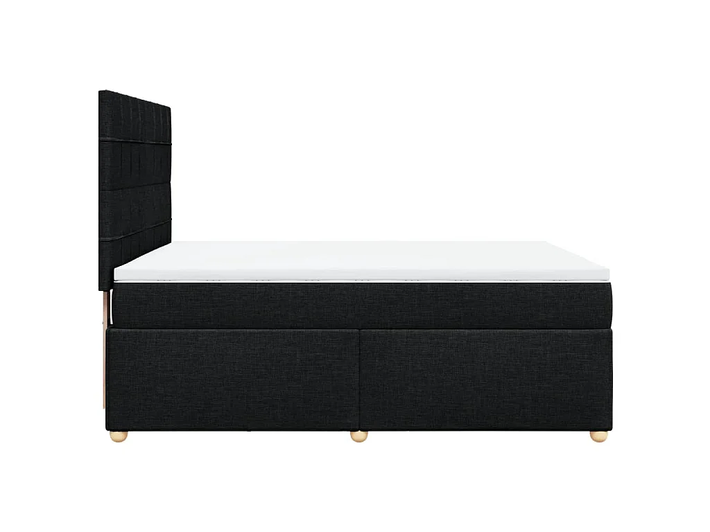 Cama box spring con colchón tela negro 140x200 cm