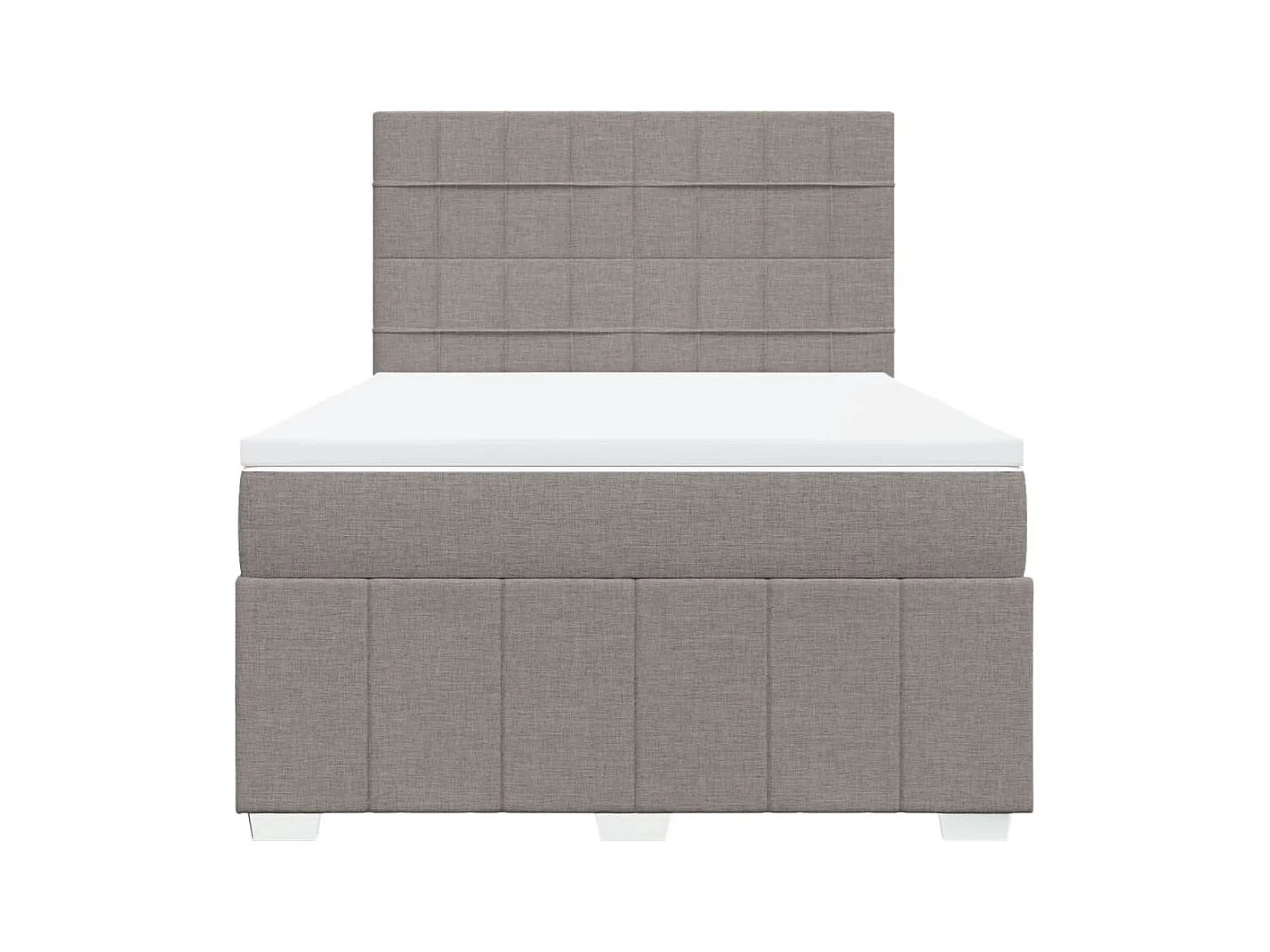 Sommier à lattes de lit avec matelas Taupe 160x200 cm Tissu