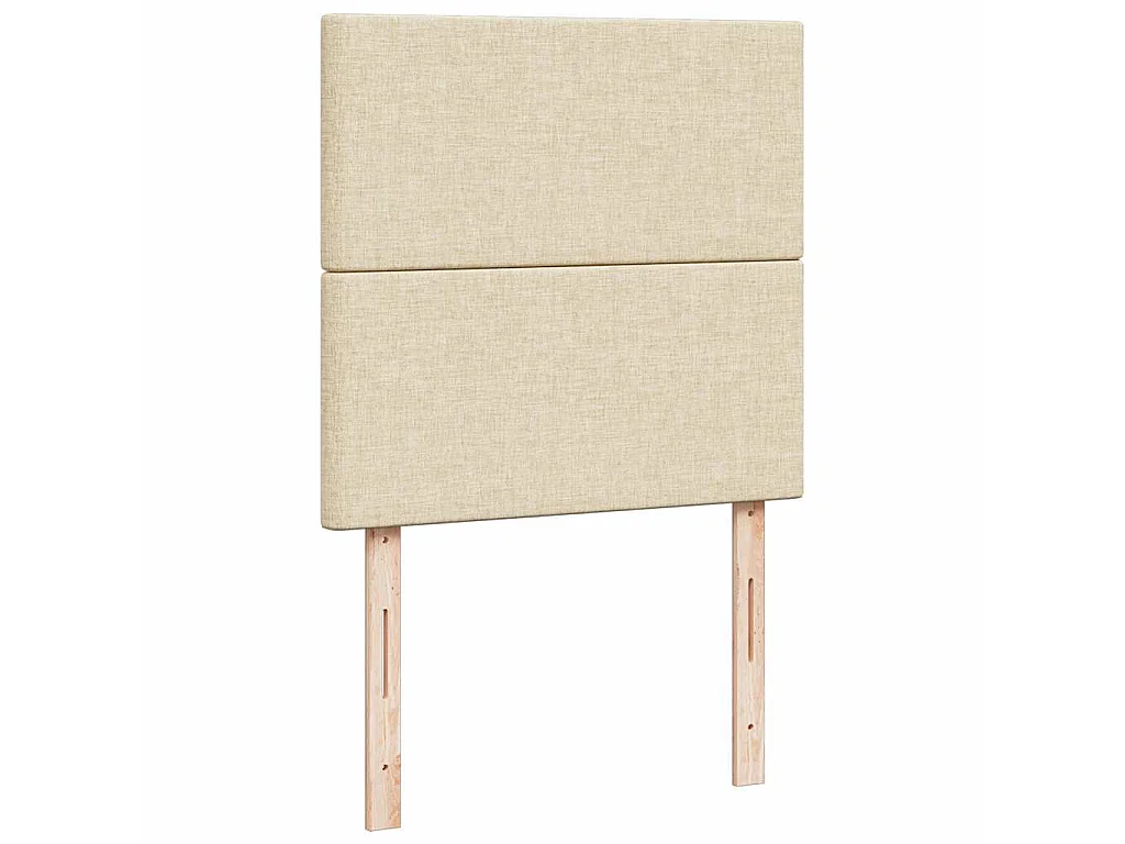 Cama otomana con colchón crema 90x200 cm tela