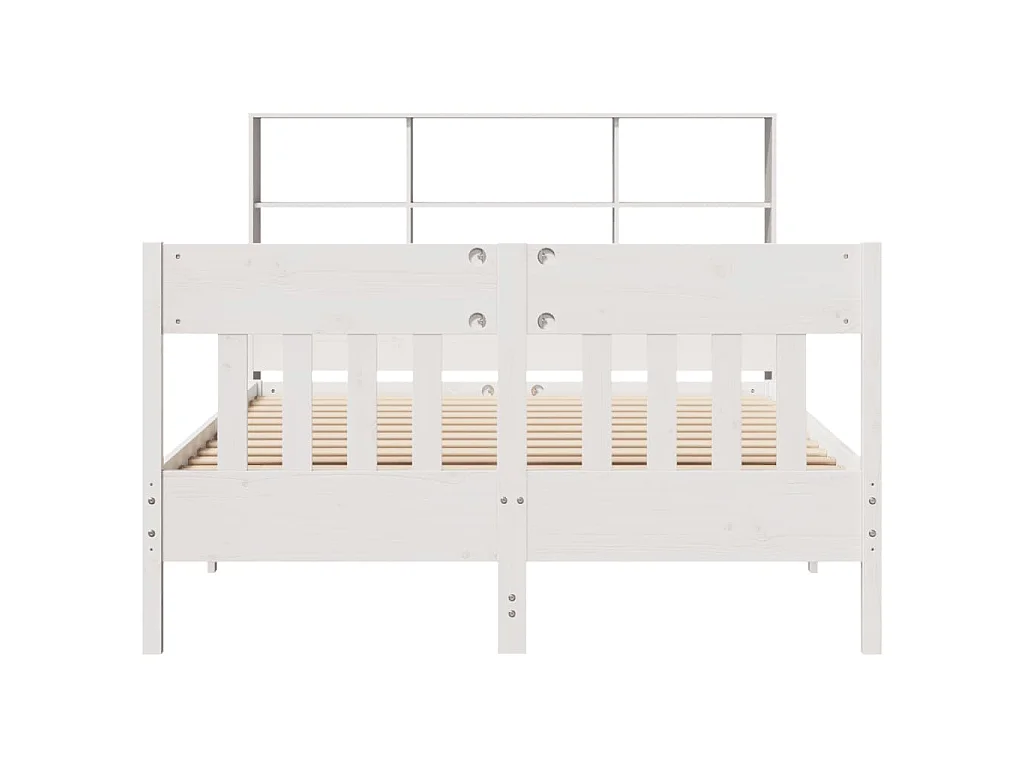 Cadre de lit sans matelas blanc 160x200 cm bois de pin massif