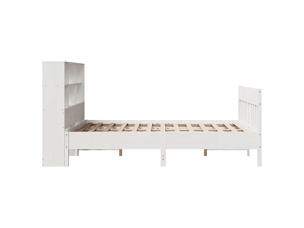 Cadre de lit sans matelas blanc 160x200 cm bois de pin massif