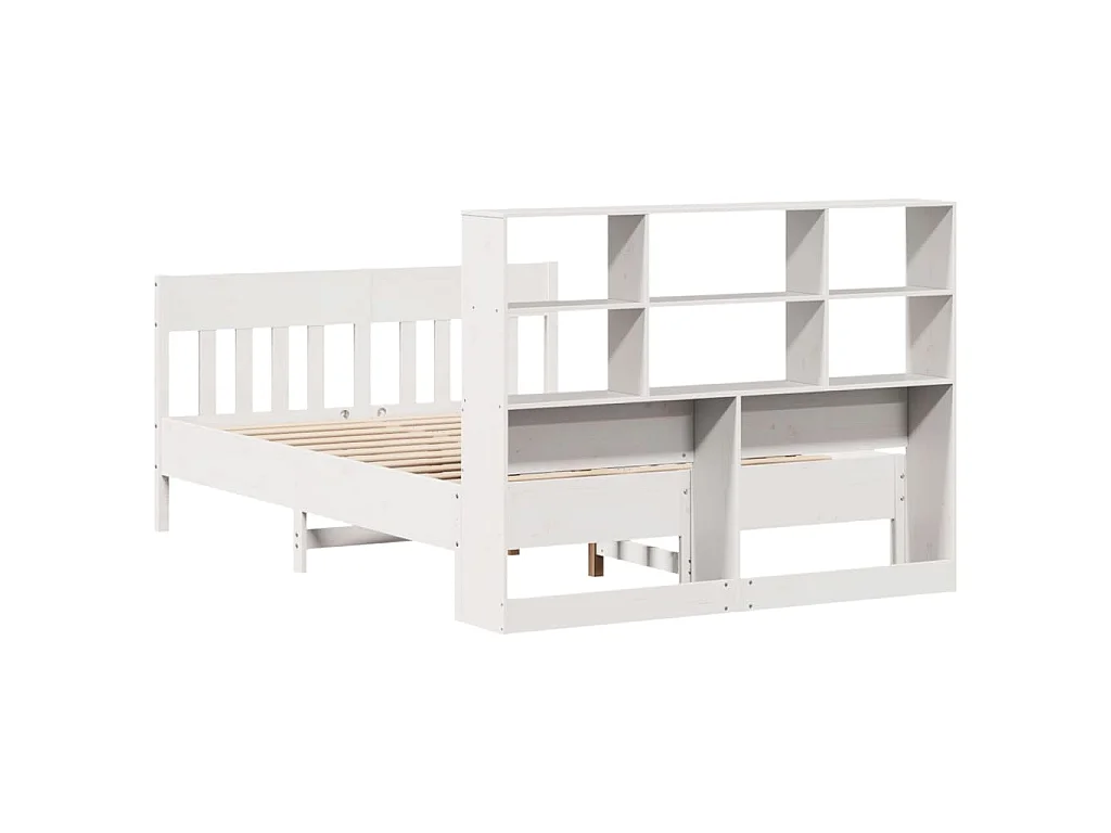 Cadre de lit sans matelas blanc 160x200 cm bois de pin massif