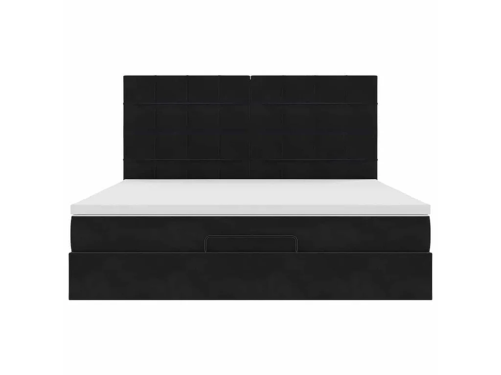 Ottoman bed met matrassen en LED's 160x200cm fluweel zwart