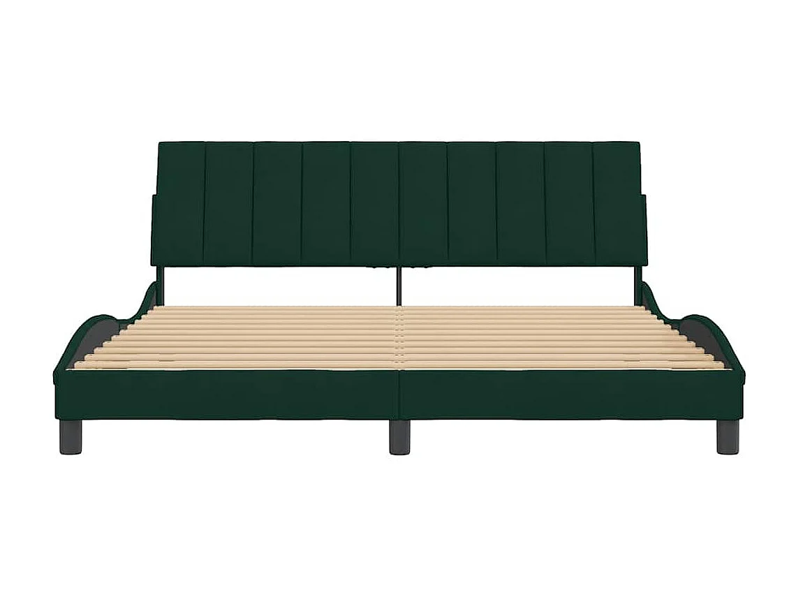 Cadre de lit sans matelas Hanko vert foncé 180x200 cm velours