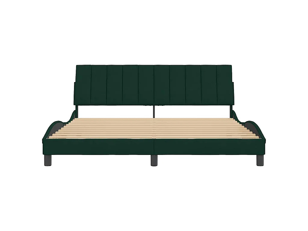 Giroletto senza Materasso Hanko Verde Scuro 180x200 cm in Velluto