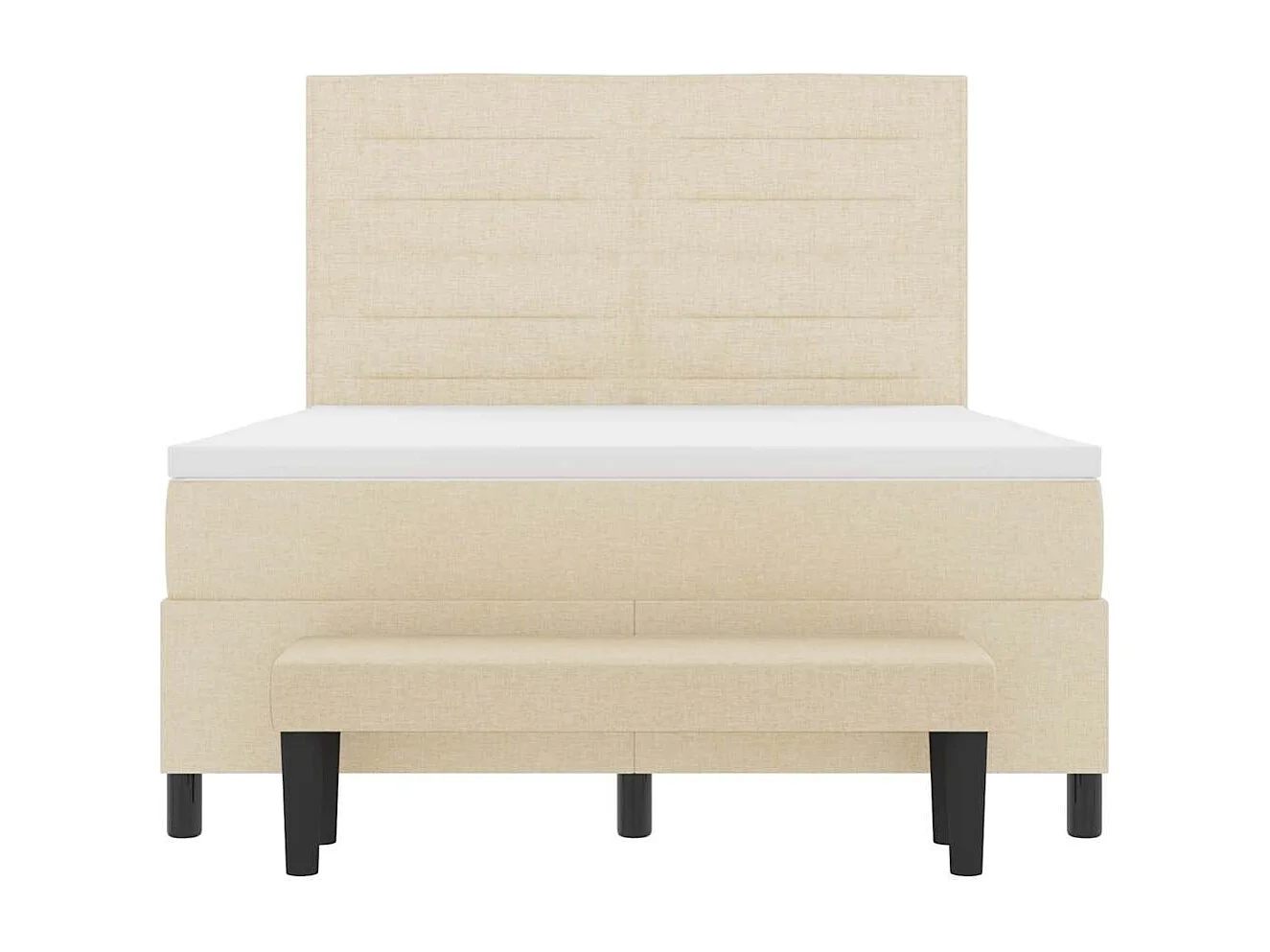 Boxspringbett mit Matratze Creme 140 x 190 cm Stoff