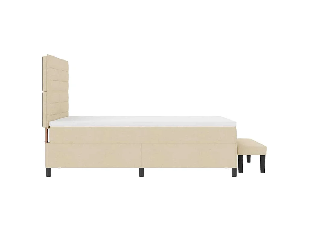 Boxspringbed met hoofdeinde Crème 140 x 190 cm Stof