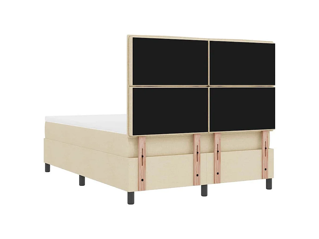 Boxspringbed met hoofdeinde Crème 140 x 190 cm Stof