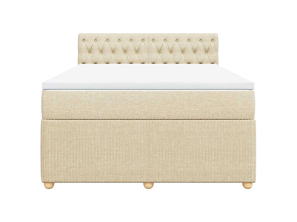 Giroletto a Molle con Materasso Crema 140x19 cm in Tessuto