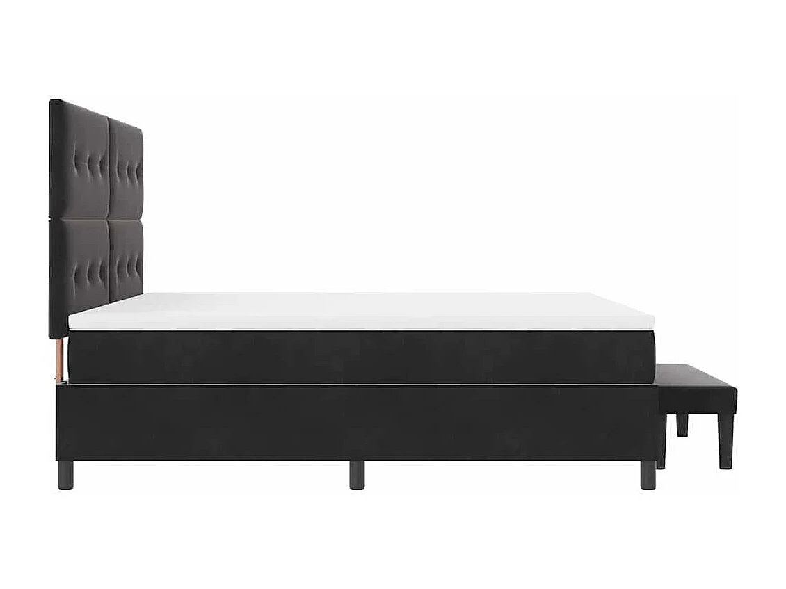 Boxspringbett mit Matratze Schwarz 180 x 200 cm Samt