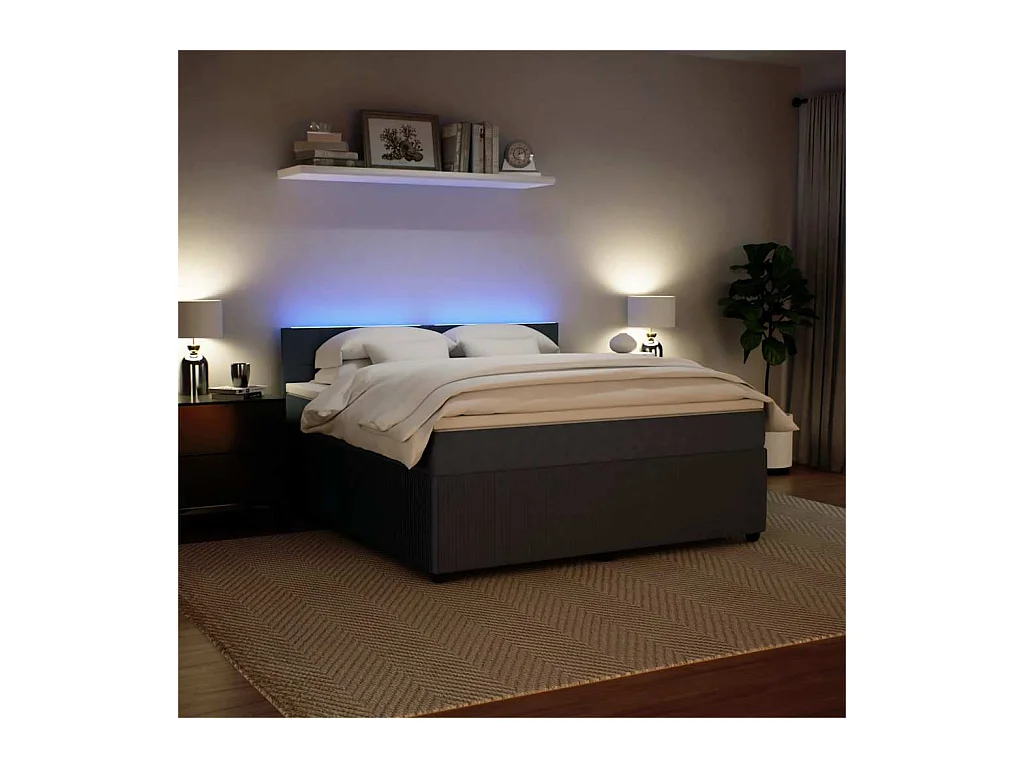 Boxspring met matras fluweel donkergrijs 180x200 cm