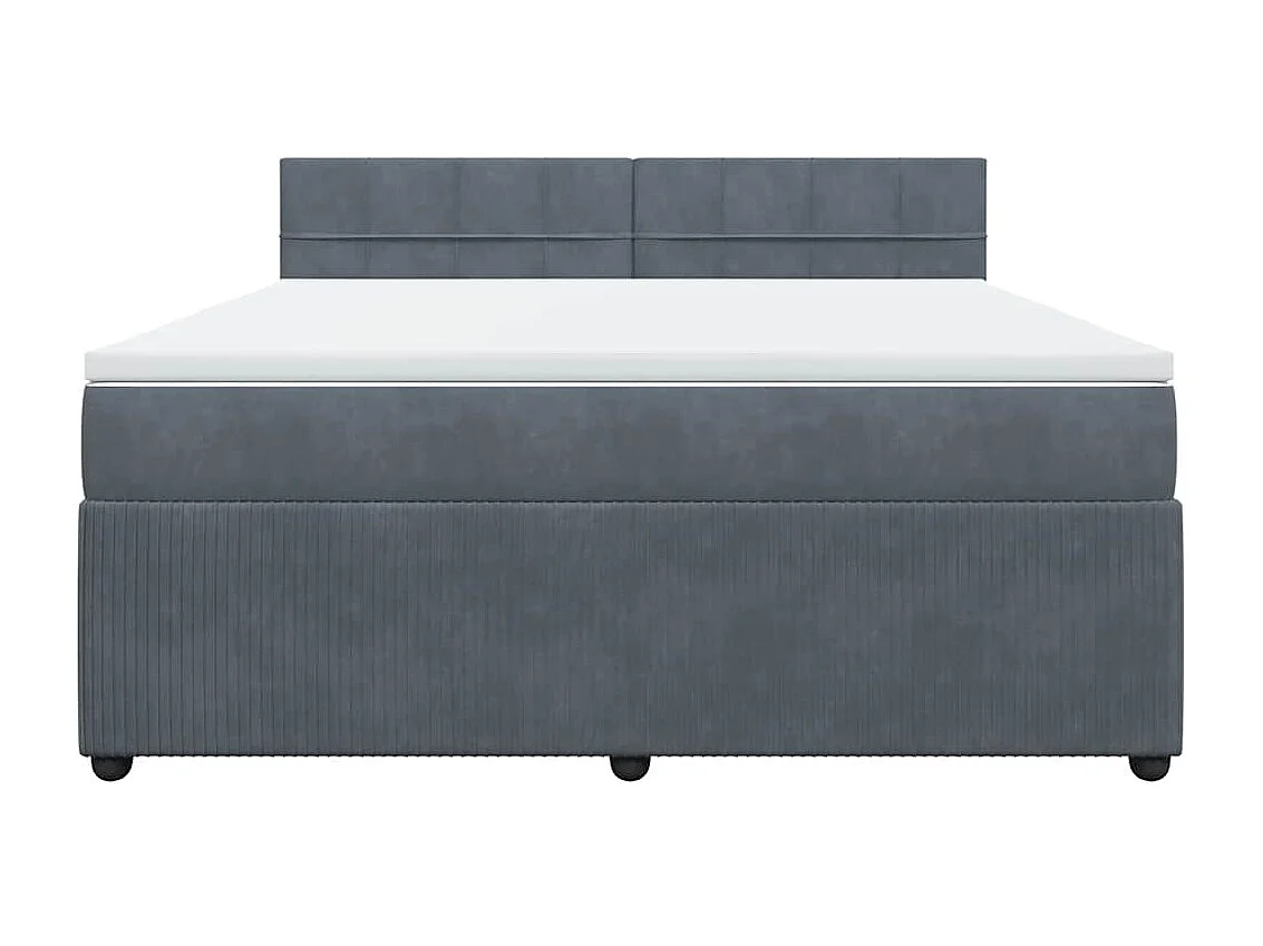 Boxspring met matras fluweel donkergrijs 180x200 cm