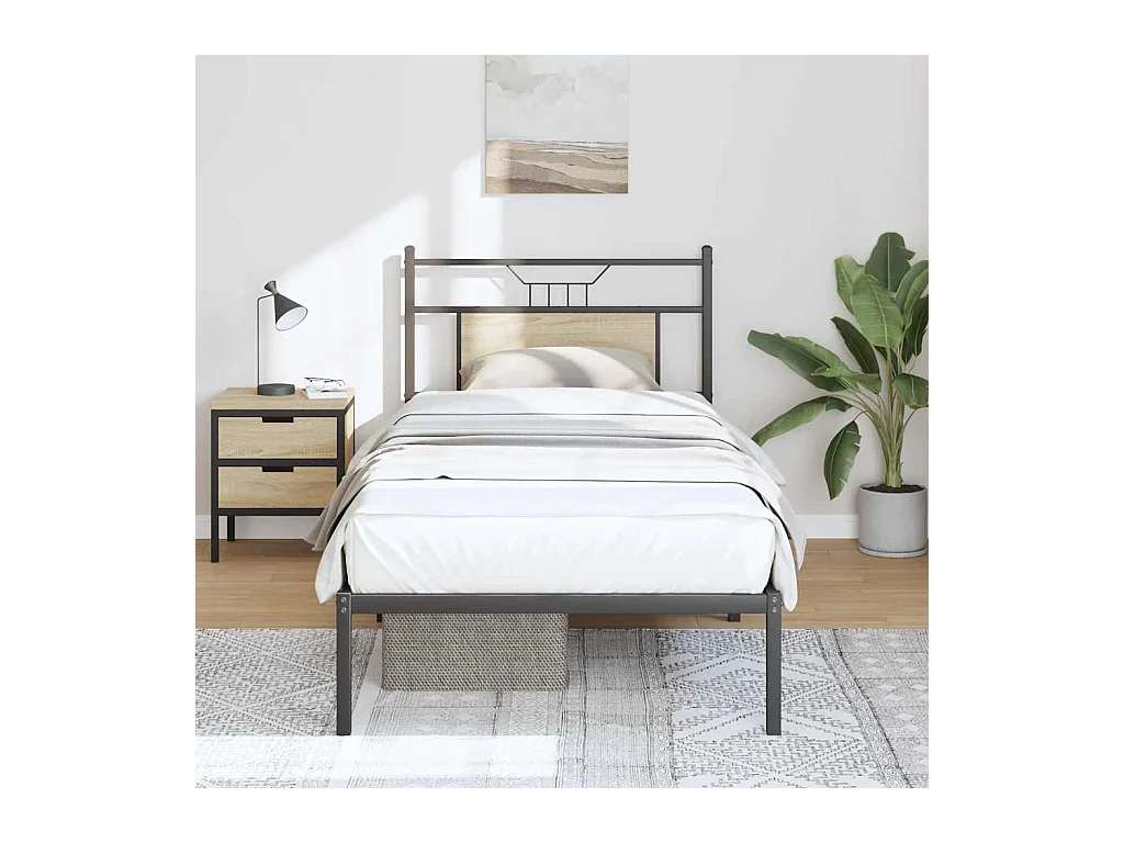 Cadre de lit sans matelas chêne sonoma 90x200 cm