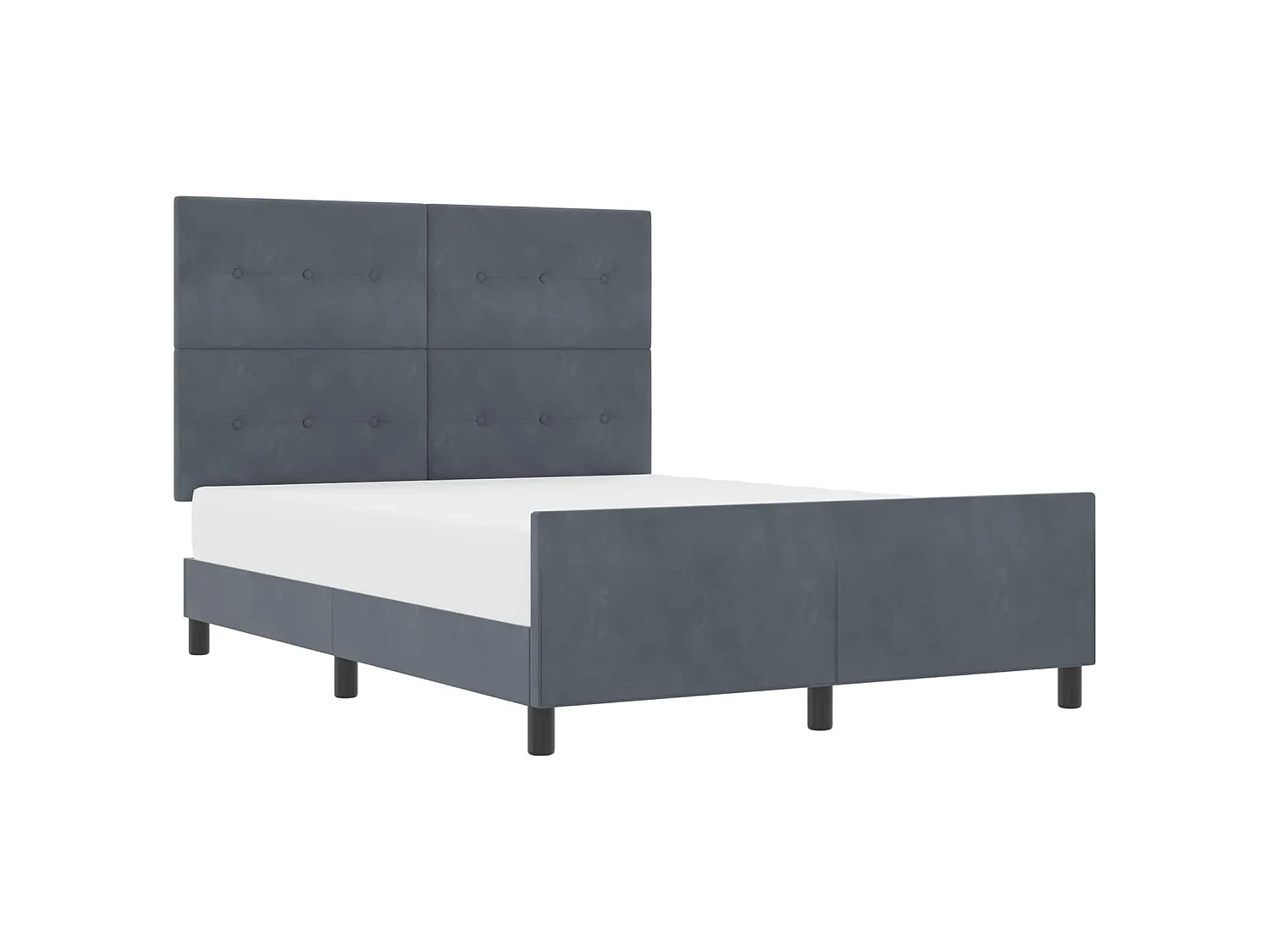 Letto a molle con testiera Grigio scuro 160 x 200 cm Velluto