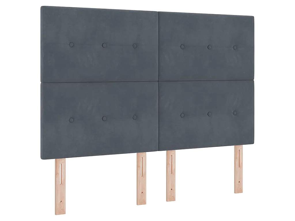 Letto a molle con testiera Grigio scuro 160 x 200 cm Velluto