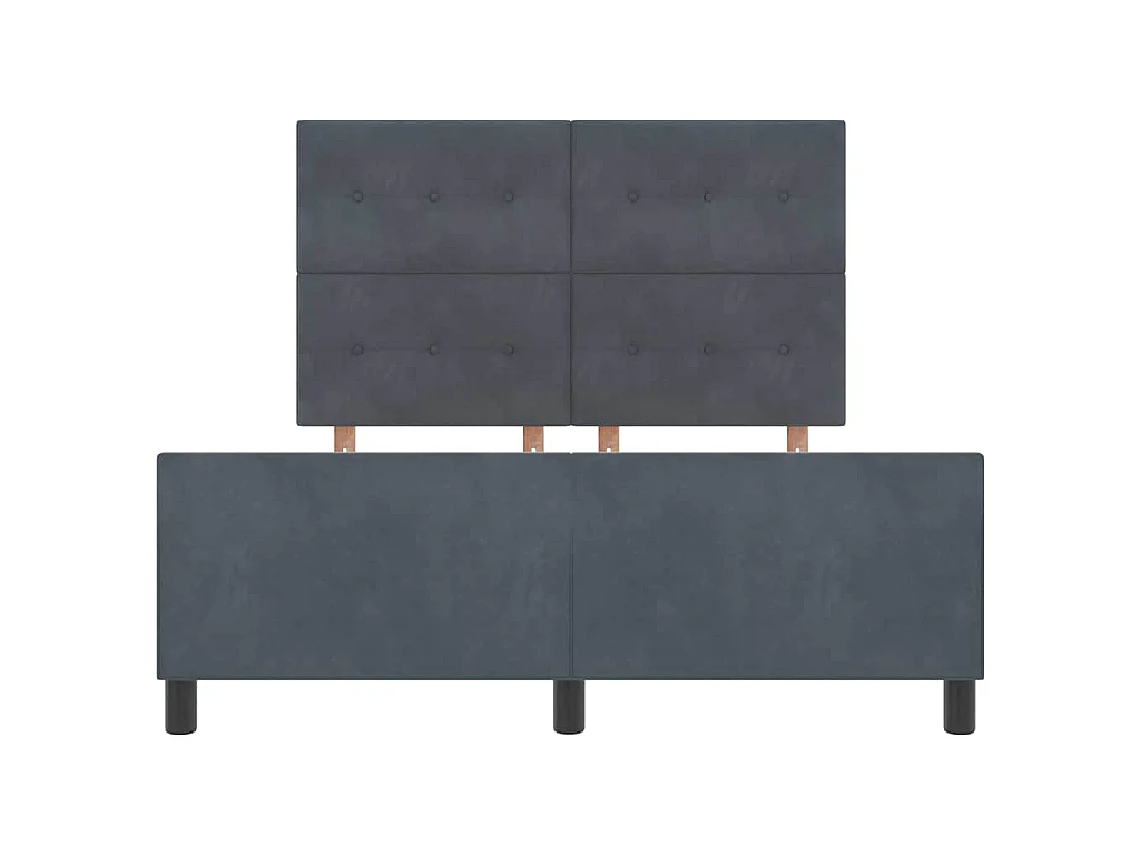 Letto a molle con testiera Grigio scuro 160 x 200 cm Velluto
