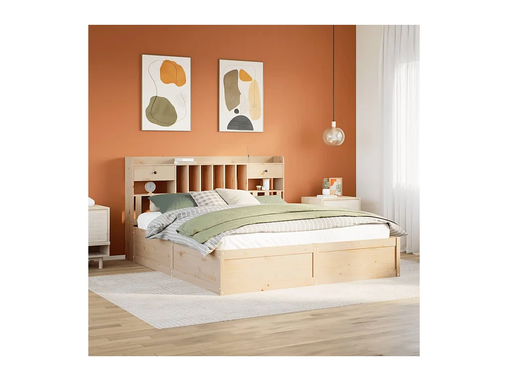 Cadre de lit sans matelas 180x200 cm bois massif de pin