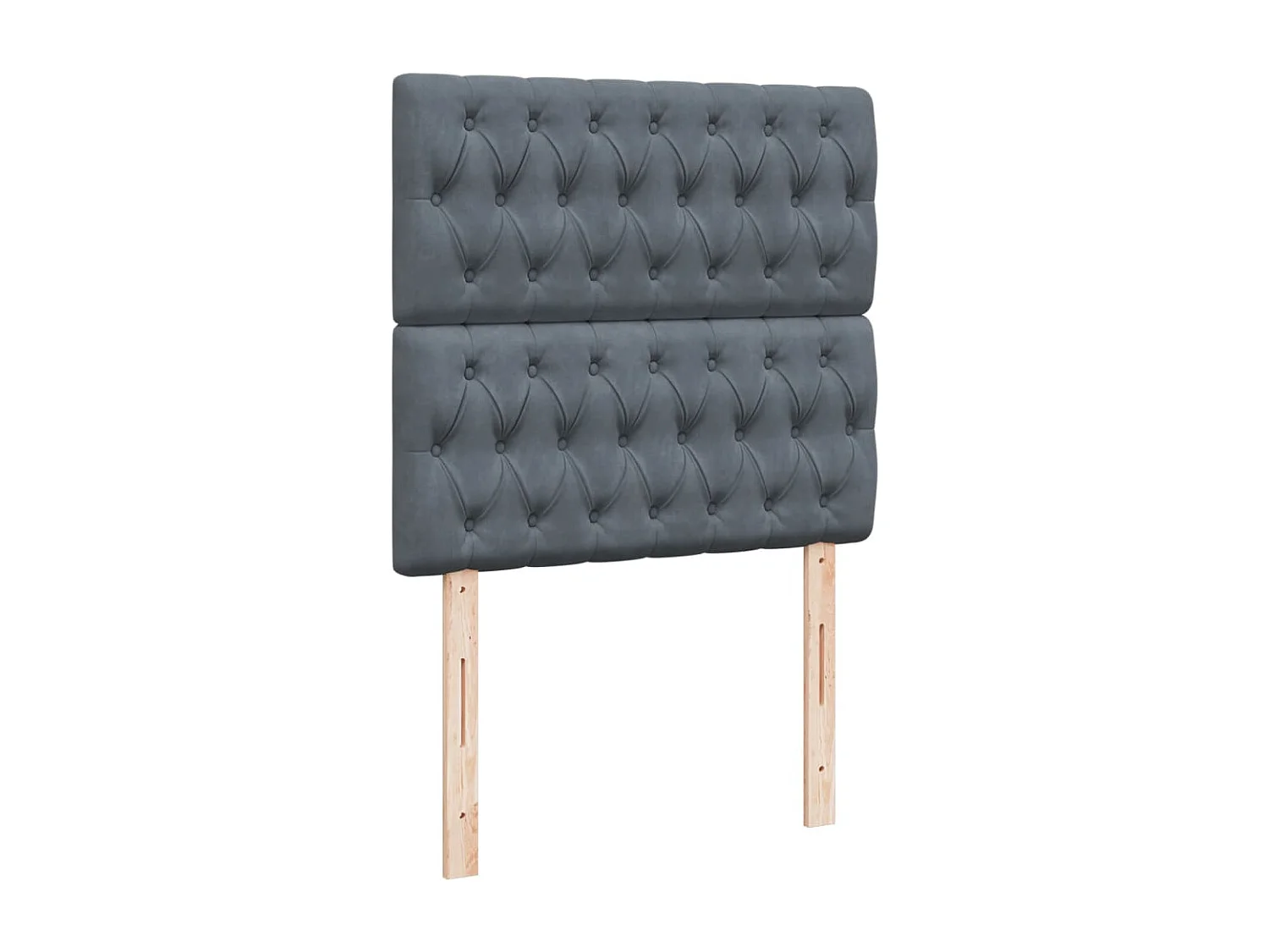 Cama box spring con colchón terciopelo gris oscuro 100x200 cm
