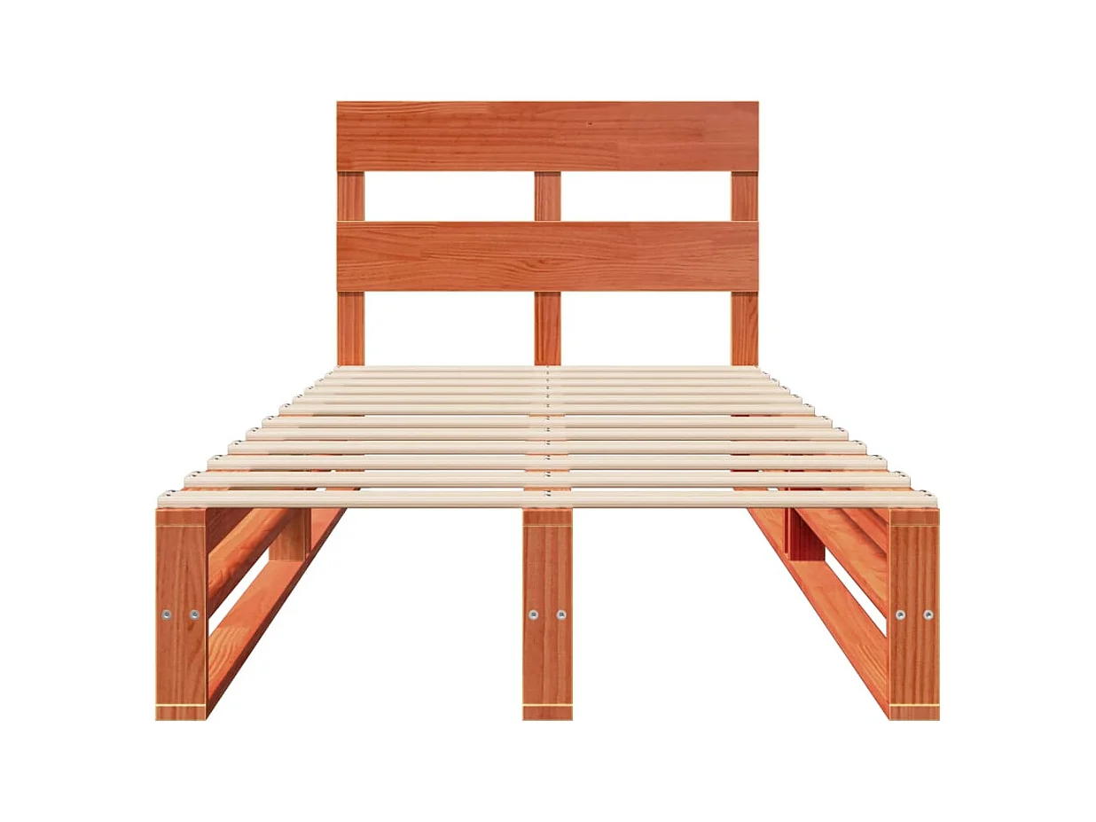 Massivholzbett ohne Matratze Wachsbraun 100x200 Kiefernholz