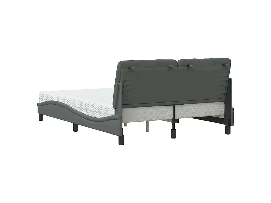 Bett mit Matratze Dunkelgrau 140x200 cm Stoff