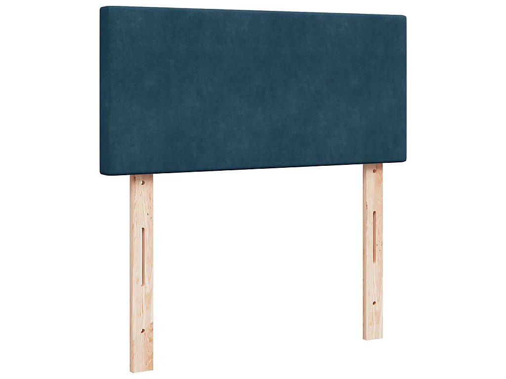 Estructura de cama otomana colchón terciopelo azul oscuro