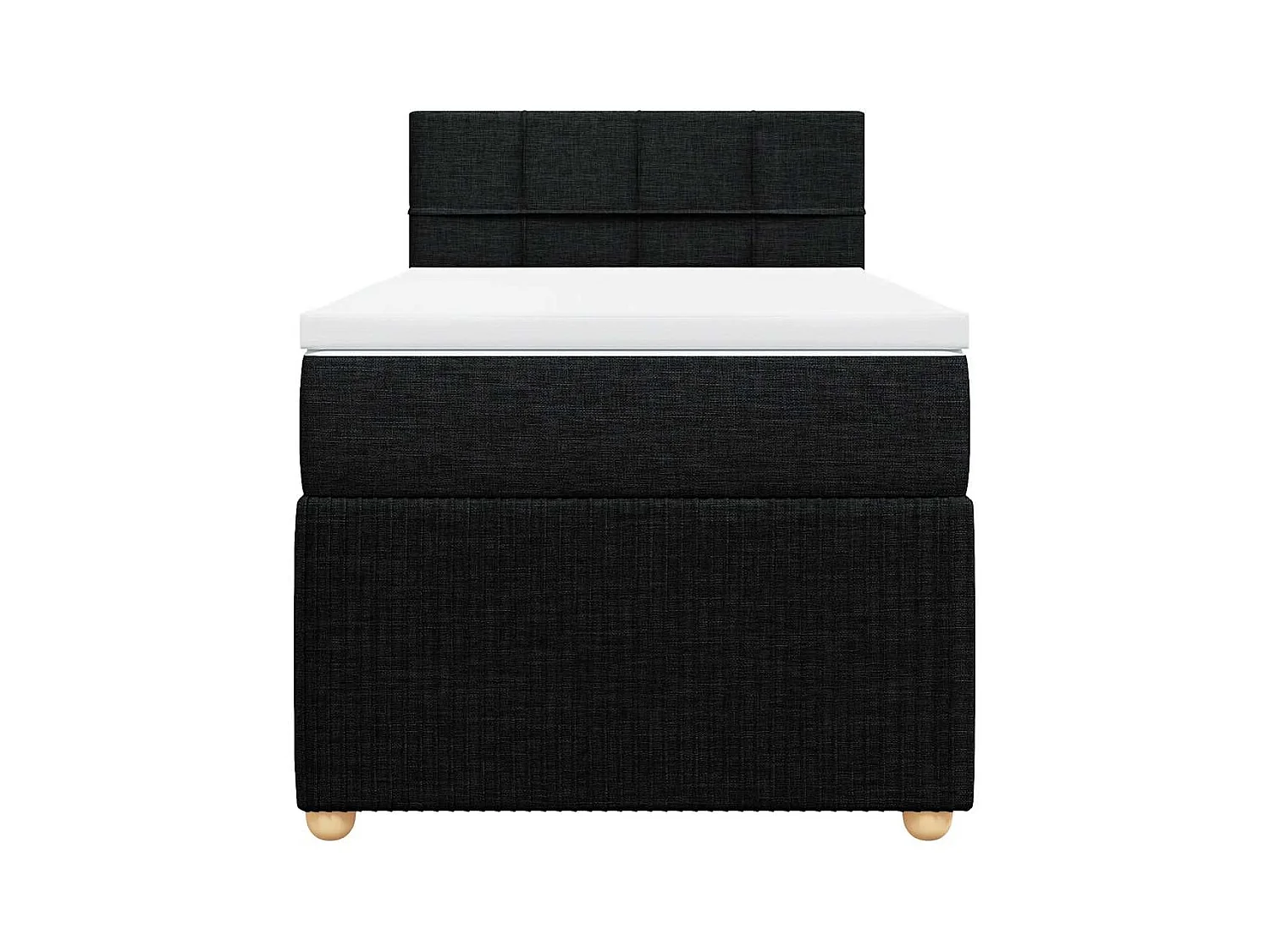 Sommier à lattes de lit avec matelas Noir 100x200 cm Tissu