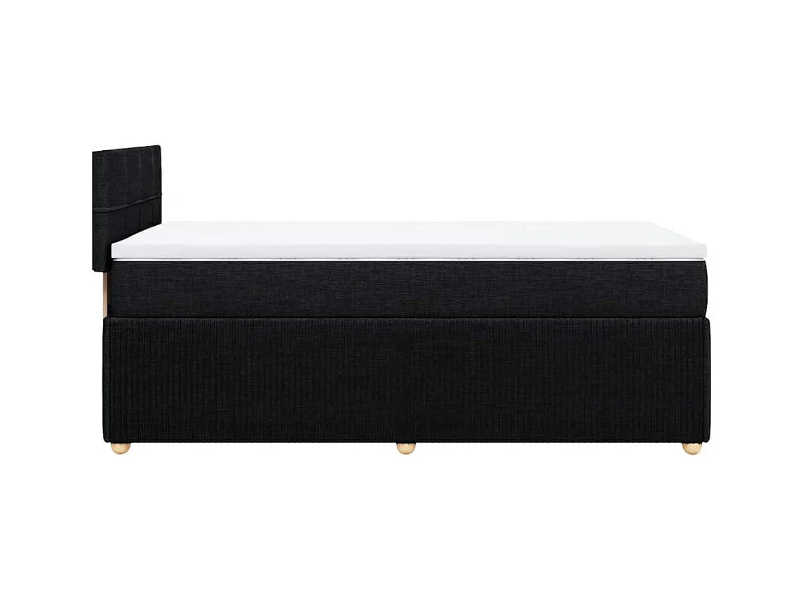 Sommier à lattes de lit avec matelas Noir 100x200 cm Tissu