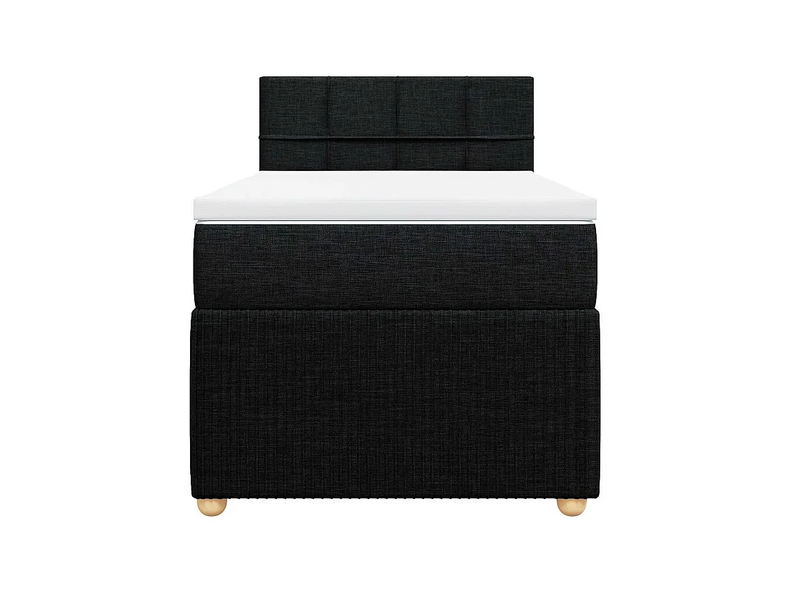 Sommier à lattes de lit avec matelas Noir 100x200 cm Tissu