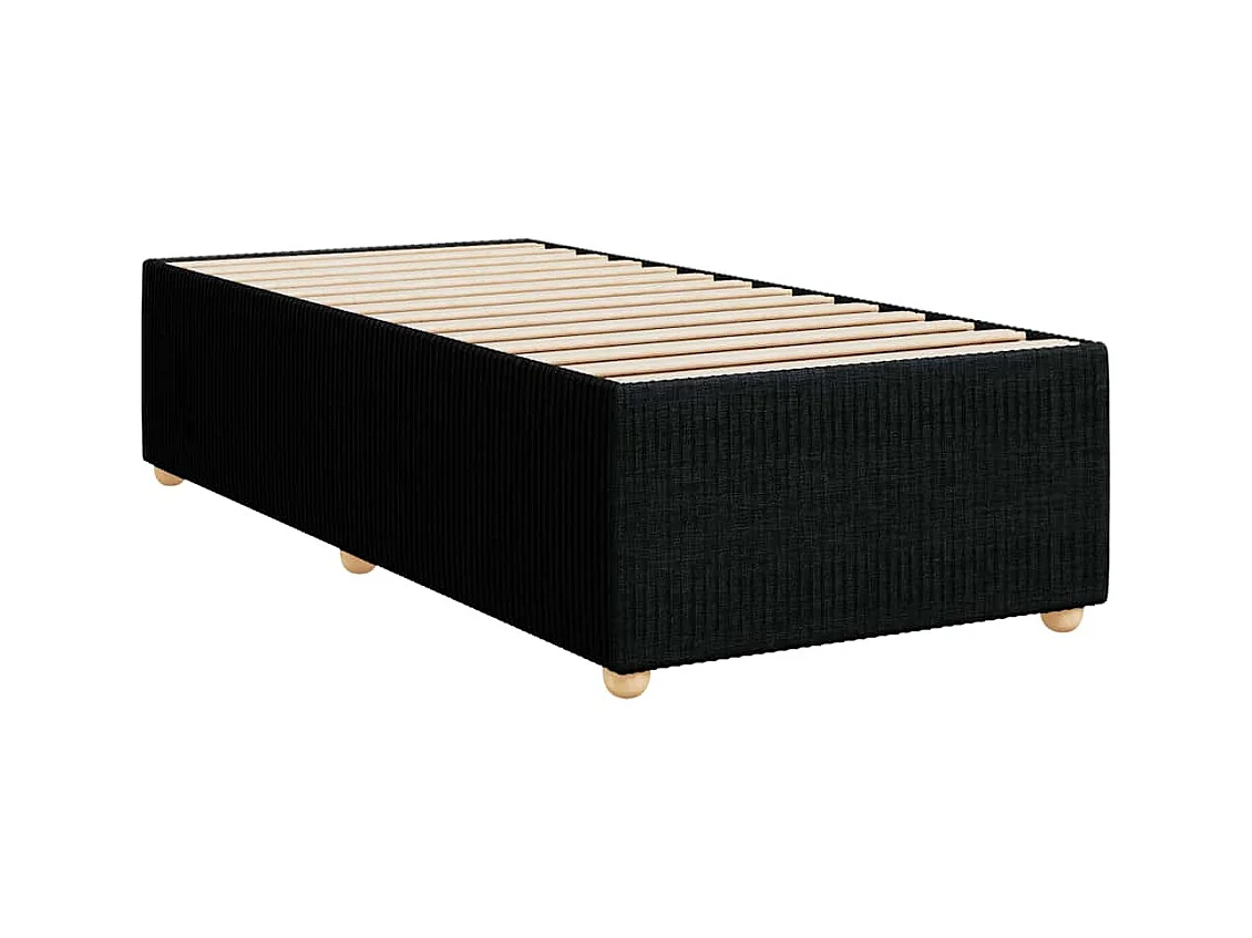 Sommier à lattes de lit avec matelas Noir 100x200 cm Tissu