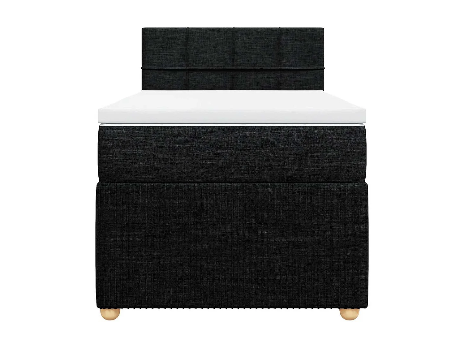 Cama box spring con colchón tela negro 100x200 cm