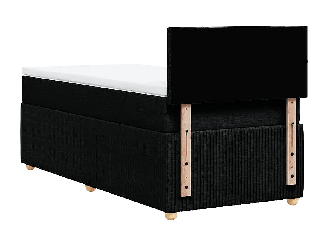 Cama box spring con colchón tela negro 100x200 cm