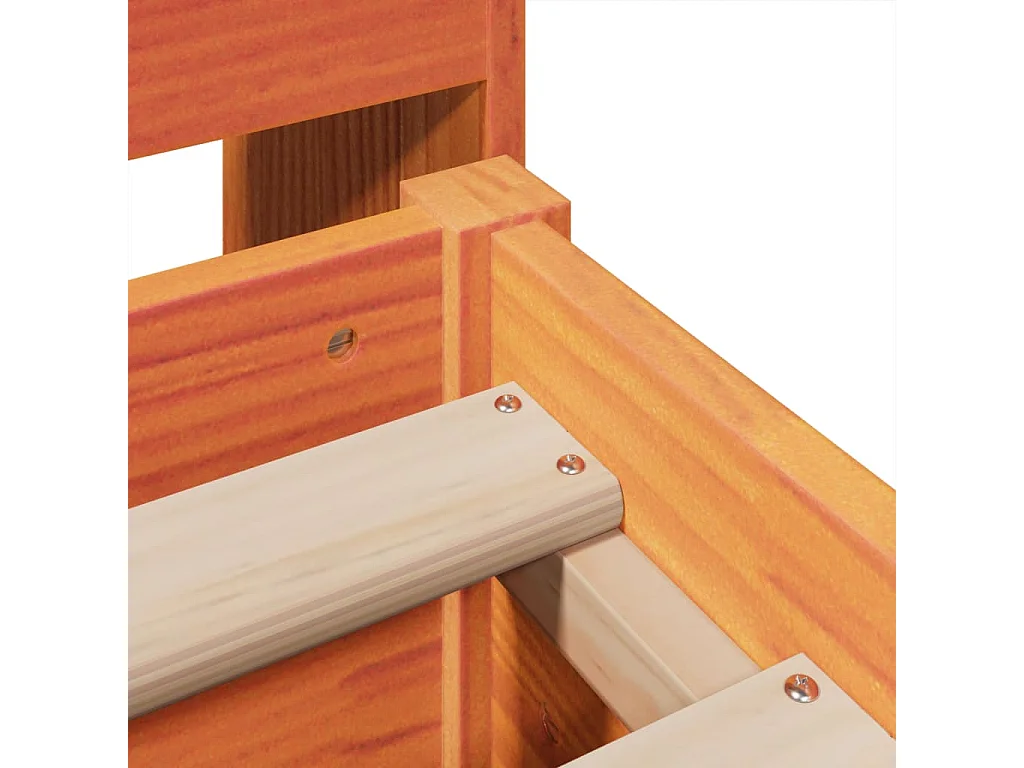 Massivholzbett ohne Matratze Wachsbraun 140x190 cm Kiefernholz