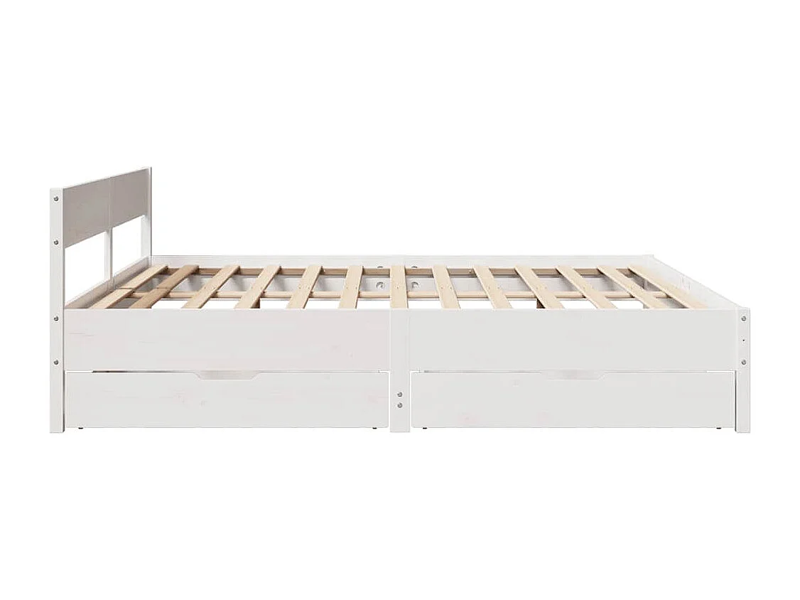 Cadre de lit sans matelas blanc 180x200 cm bois massif de pin
