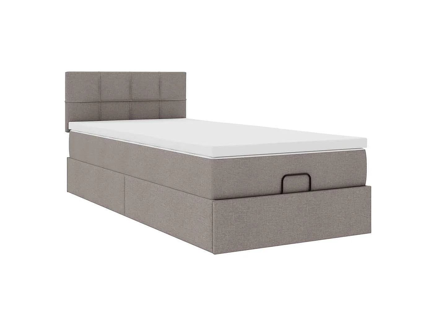 Ottoman-Bett mit Matratze Taupe 100x200 cm Stoff