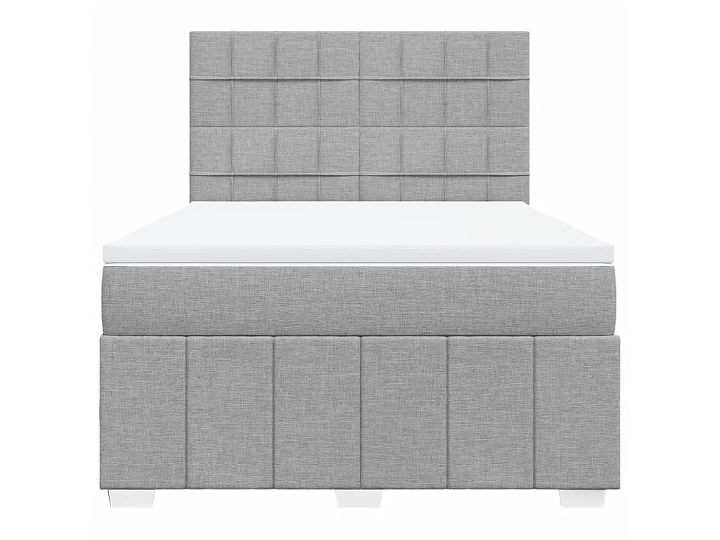 Sommier à lattes de lit avec matelas Gris clair 160x200cm Tissu