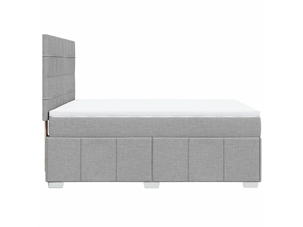 Sommier à lattes de lit avec matelas Gris clair 160x200cm Tissu