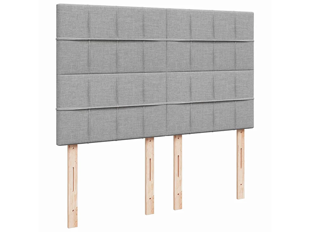Sommier à lattes de lit avec matelas Gris clair 160x200cm Tissu