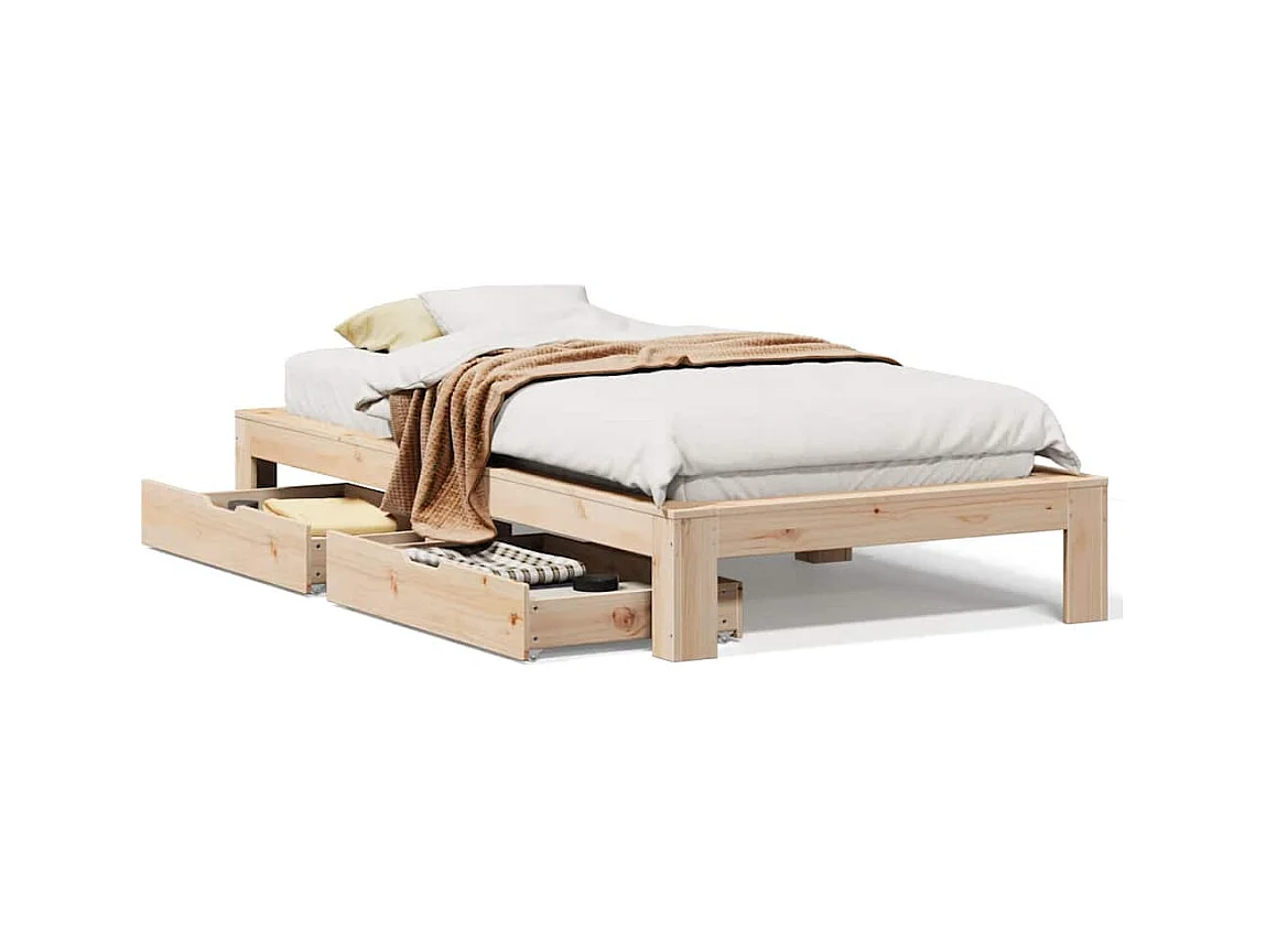 Cadre de lit sans matelas 90x200 cm bois de pin massif
