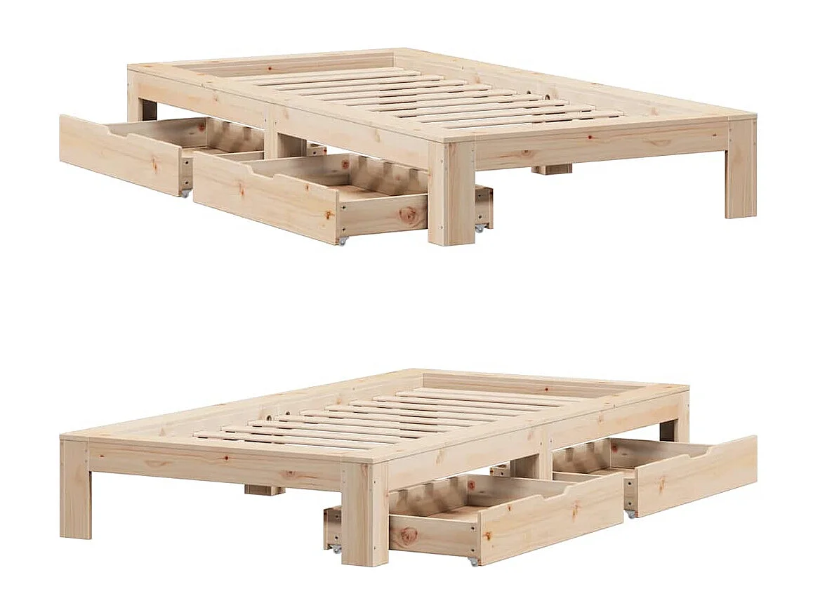 Cadre de lit sans matelas 90x200 cm bois de pin massif