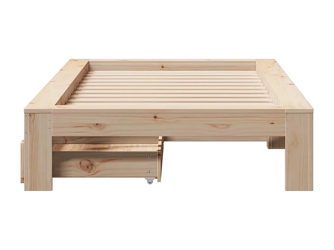 Giroletto senza Materasso 90x200 cm in Legno Massello di Pino