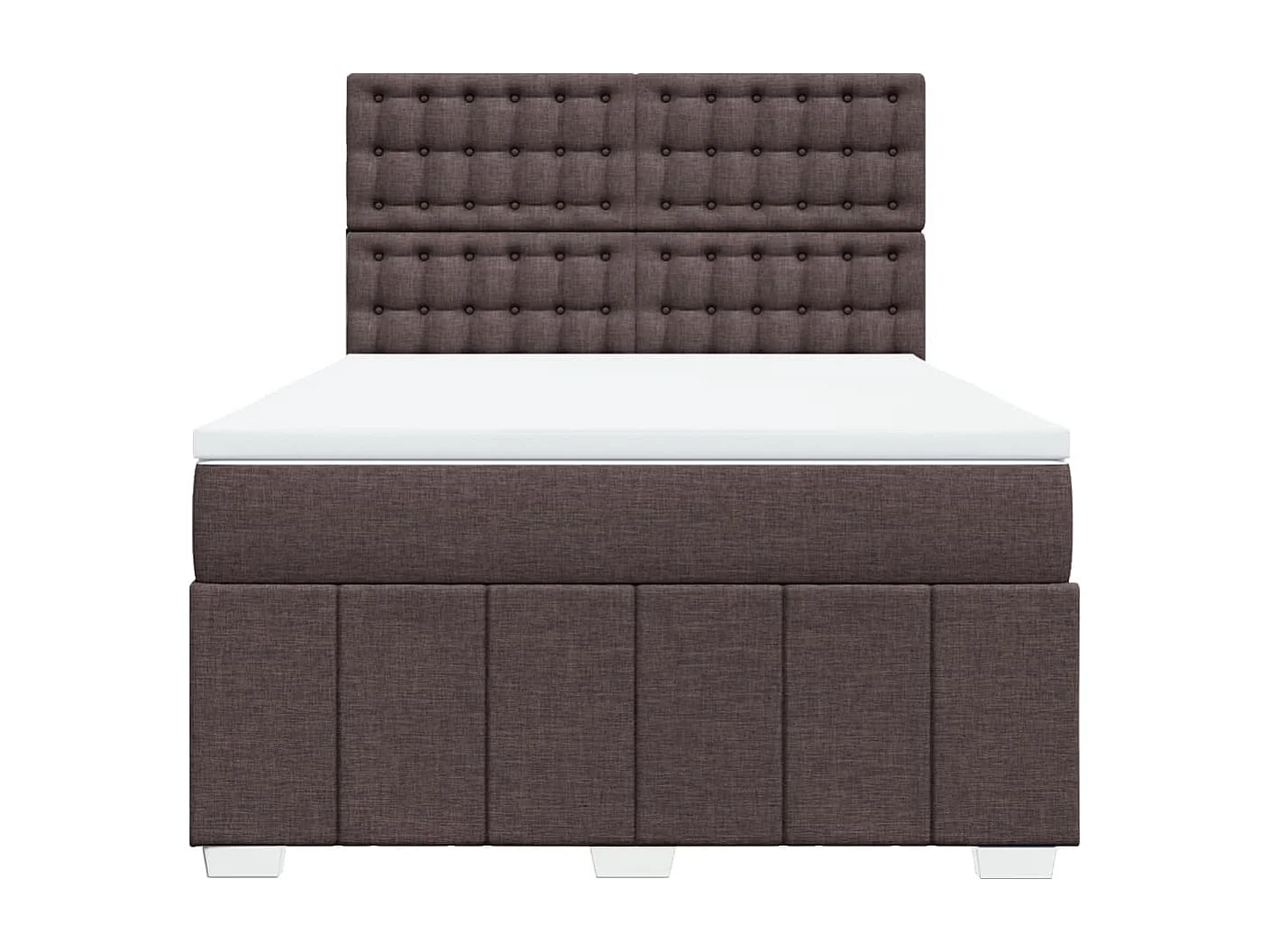 Boxspring met matras stof donkerbruin 140x200 cm