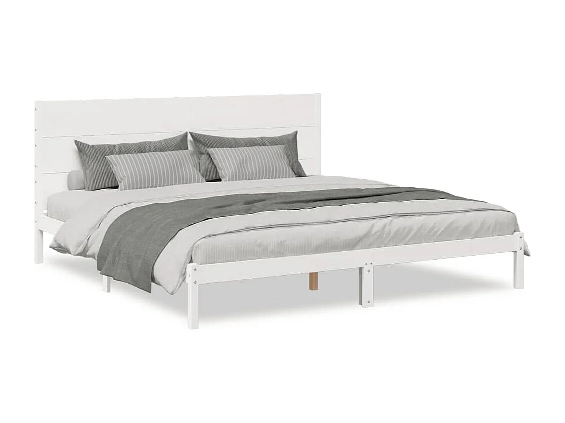 Cadre de lit extra long sans matelas 180x210 cm bois massif