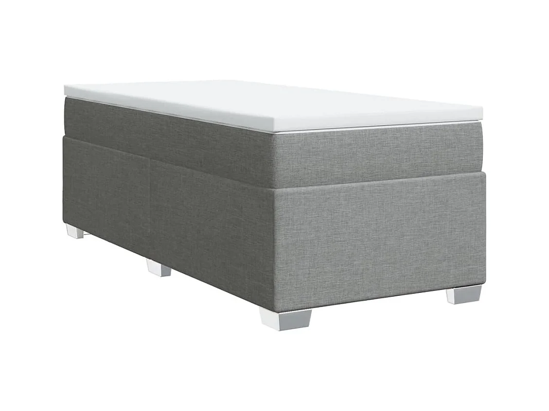 Sommier à lattes de lit avec matelas Gris clair 90x200 cm Tissu