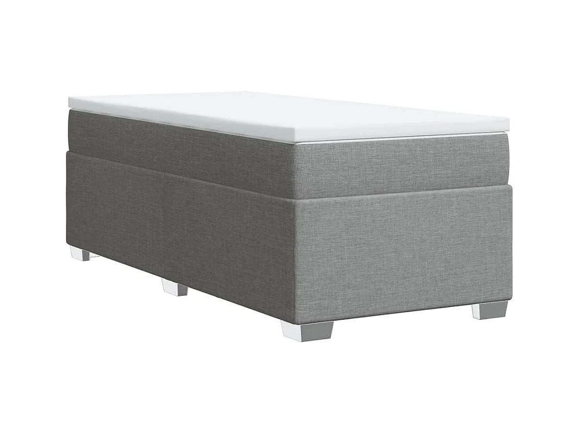 Sommier à lattes de lit avec matelas Gris clair 90x200 cm Tissu