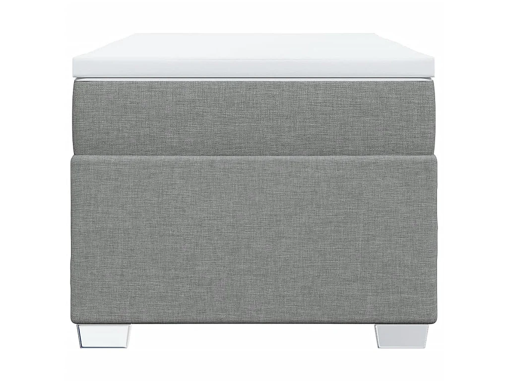 Cama box spring con colchón tela gris claro 90x200 cm