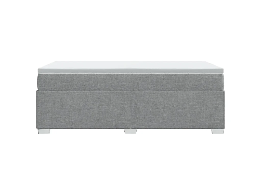 Cama box spring con colchón tela gris claro 90x200 cm