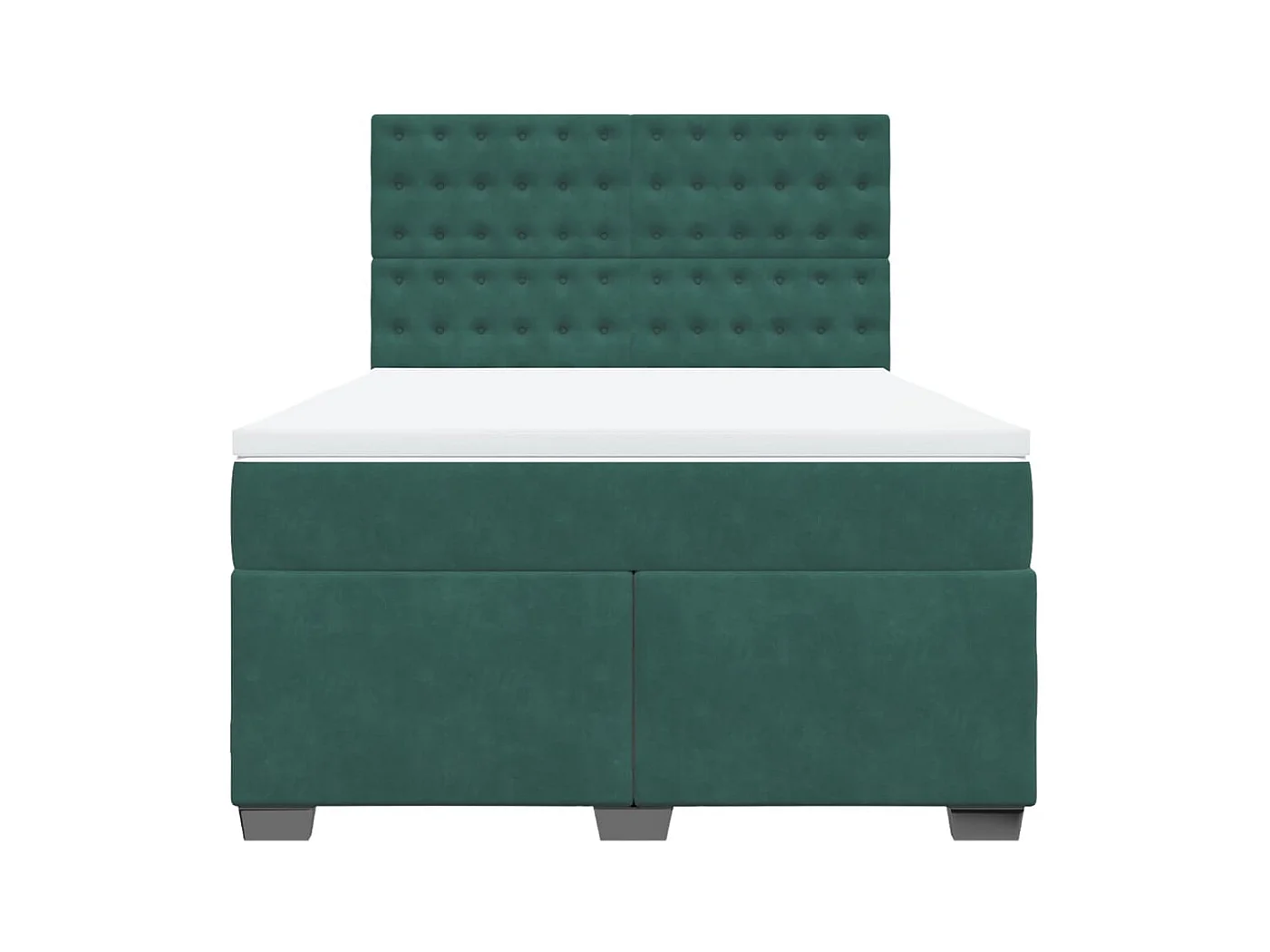 Sommier à lattes de lit et matelas Vert foncé 140x200cm Velours