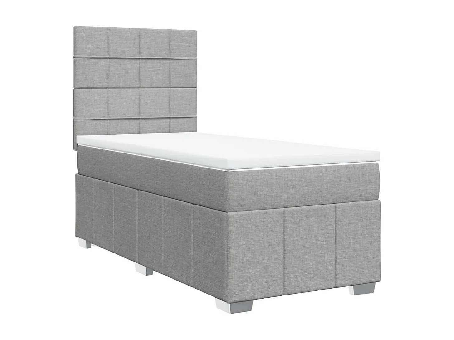 Sommier à lattes de lit et matelas Gris clair 90x190 cm Tissu