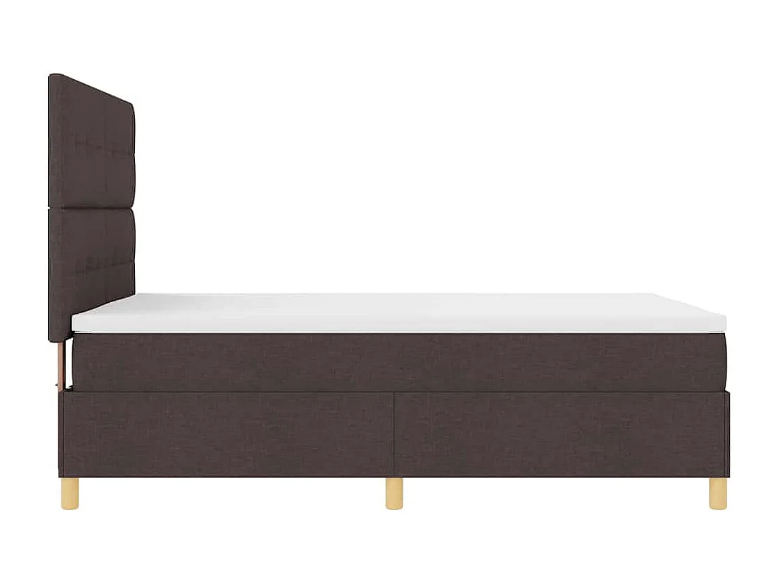 Lit à ressorts avec matelas Marron foncé 140 x 190 cm tissu